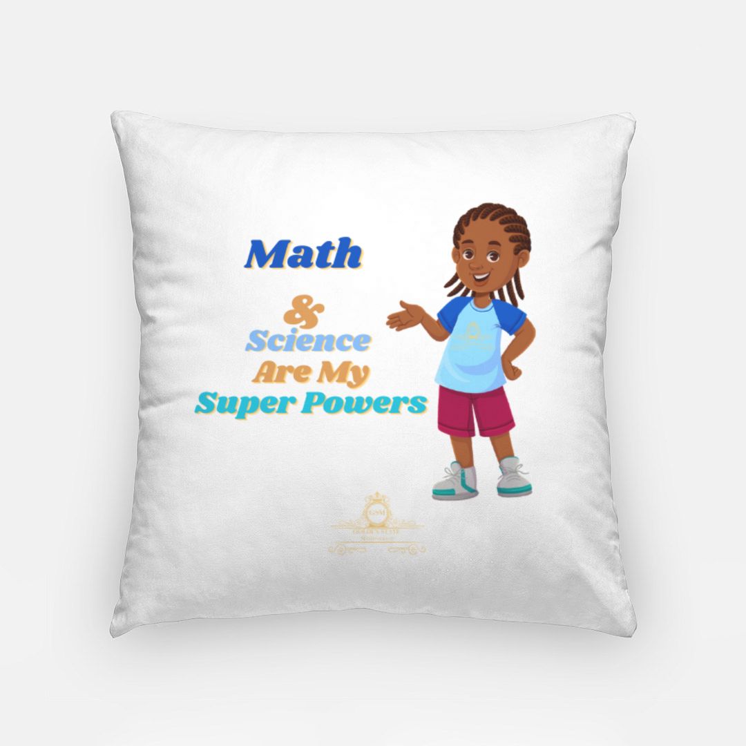 Kids, African American Boy Super Powers Artisan Pillow Case 18 Inch