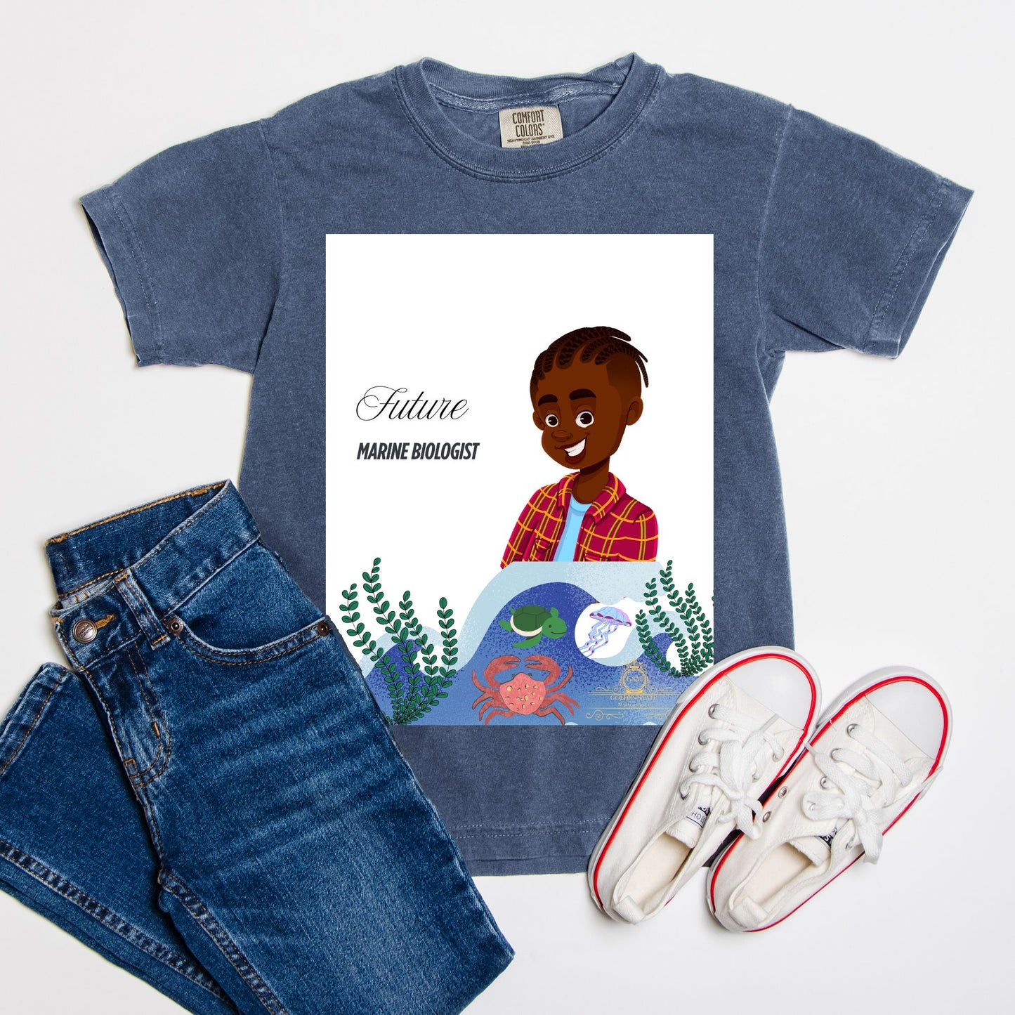 Kids African American Marine Biologist Youth Tee